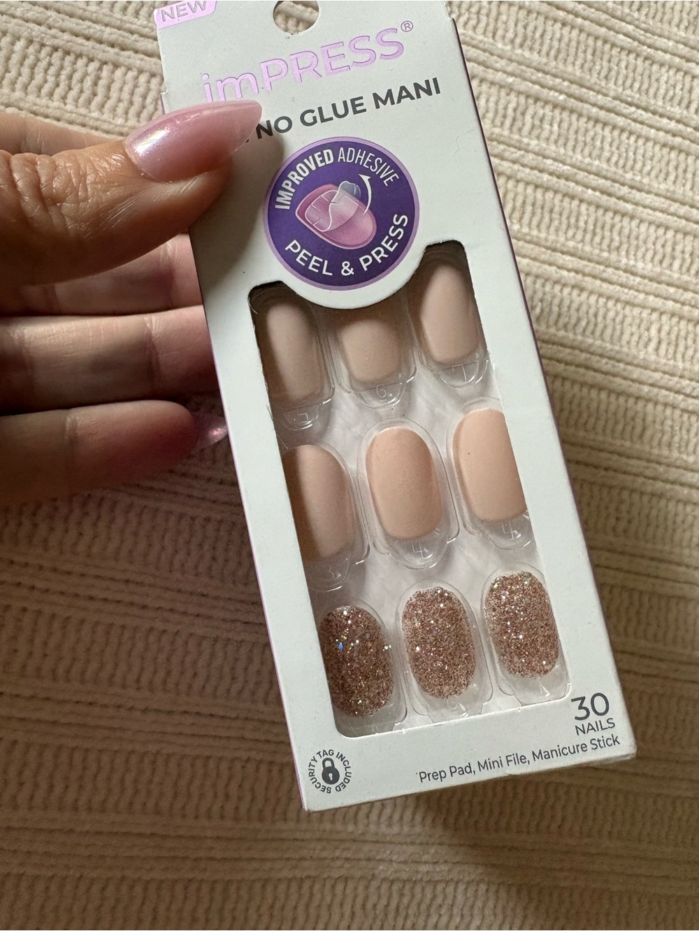 imPRESS Nude & Rose Gold Press-On Nails – 30-Count